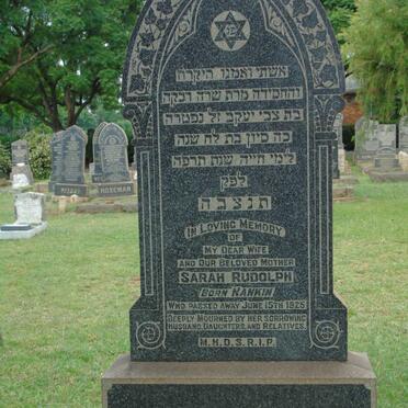 RUDOLPH Sarah nee NANKIN -1925