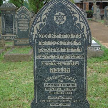 TABACK Hyman -1922