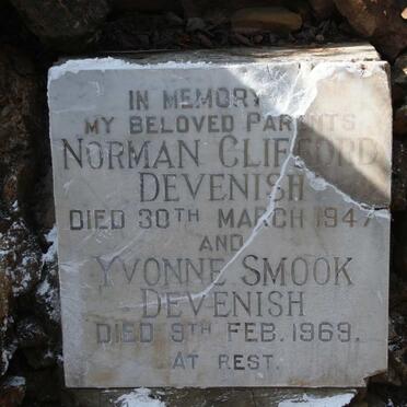 DEVENISH Norman Clifford -1947 & Yvonne Smook -1969