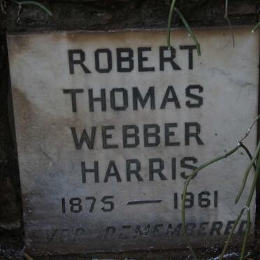 HARRIS Robert Thomas Webber 1875-1961
