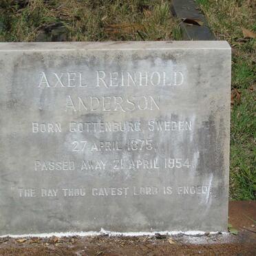 ANDERSON Axel Reinhold 1875-1954