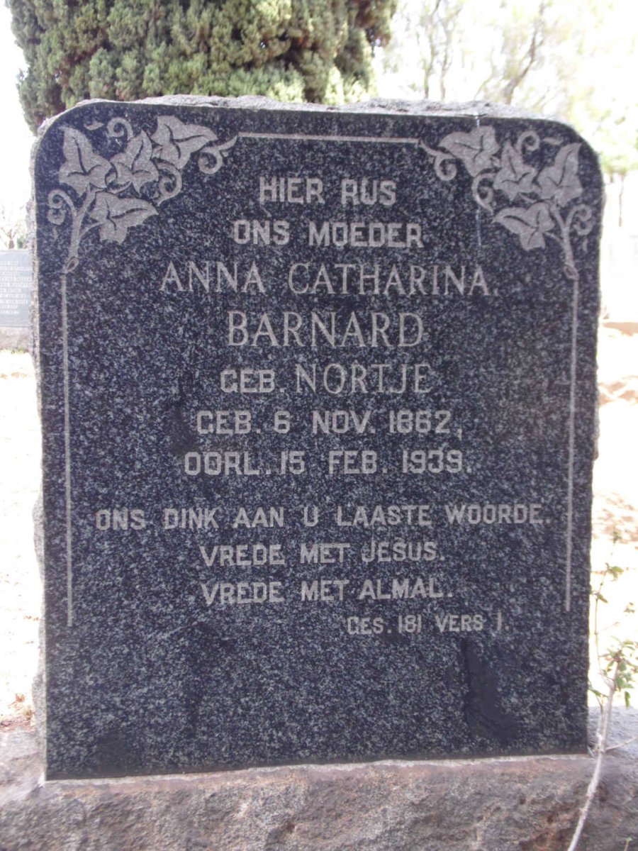 BARNARD Anna Catharina nee NORTJE 1862-1939