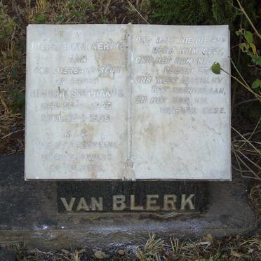 BLERK Hendrik Stephanus, van 1920-1935