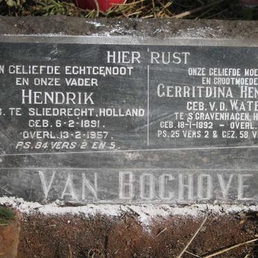 BOCHOVE Hendrik, van 1891-1957 & Gerritdina Hendrika V.D. WATEREN 1892-1977