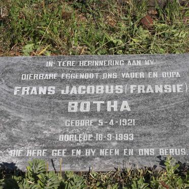 BOTHA Frans Jacobus 1921-1993