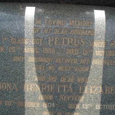 BOTHA Petrus 1905-1953 &amp; Mona Henrietta Elizabeth KEYTER 1904-1979