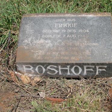 BOSHOFF Frikkie 1904-1940