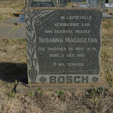 BOSCH Susanna Margaretha nee THATCHER 1870-1961