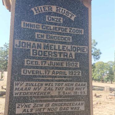 BOERSTRA Johan Melle 1902-1922