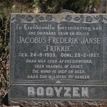 BOOYZEN Jacobus Frederik Janse 1939-1957