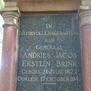 BRINK Andries Jacob Eksteen 1877-1947 &amp; Hendrika Aletta MEYER 1876-1927