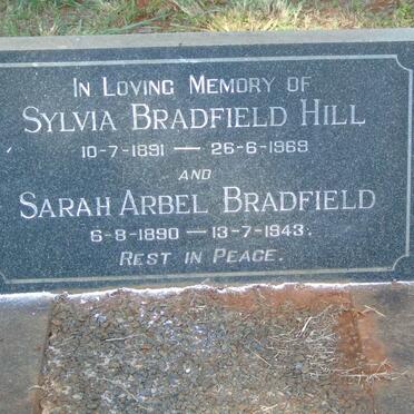 BRADFIELD Sarah Arbel 1890-1943 :: HILL Sylvia Bradfield 1891-1969 