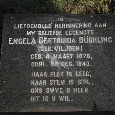 BUCHLING Engela Gertruida nee VILJOEN 1876-1943