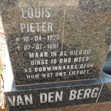 BERG Louis Pieter, van den 1920-1997