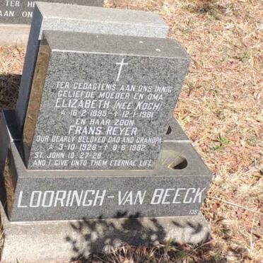 BEECK Elizabeth, van LOORINGH nee KOCH 1895-1961 :: LOORINGH VAN BEECK Frans Reyer 1926-1992 
