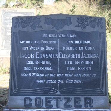 COETZER Jacob Erasmus 1878-1954 & Elizabeth Jacomina 1884-1971