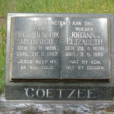 COETZEE Hugo Hendrik Myburgh 1896-1962 &amp; Johanna Elizabeth 1898-1968