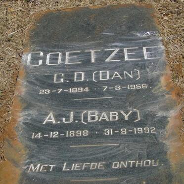 COETZEE G.D. 1894-1956 & A.J. 1898-1992