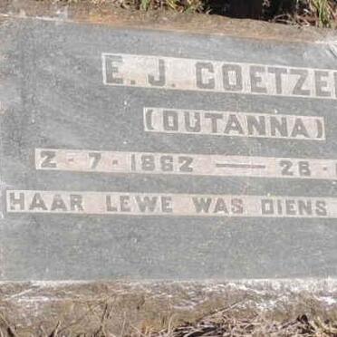 COETZER E.J. 1862-1940