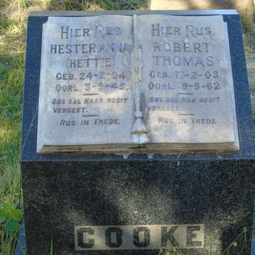 COOKE Robert Thomas 1903-1962 & Hester Anna 1904-1945