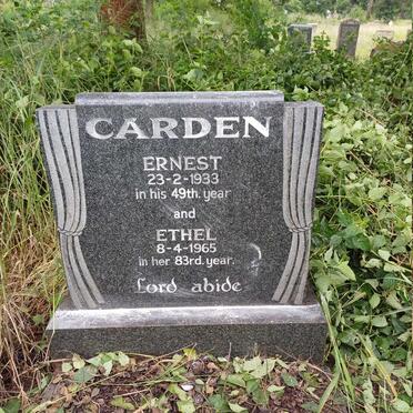 CARDEN Ernest -1933 & Ethel -1965