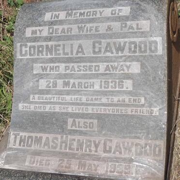 CAWOOD Thomas Henry -1939 & Cornelia -1936