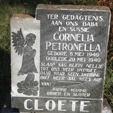 CLOETE Cornelia Petronella 1949-1949