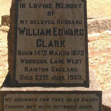 CLARK William Edward 1873-1923
