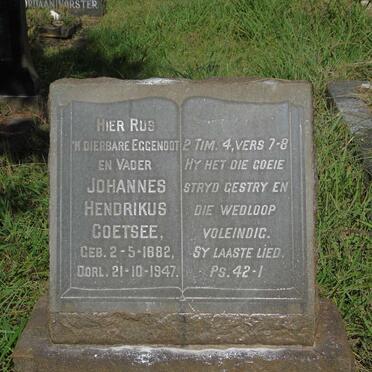 COETSEE Johannes Hendrikus 1882-1947