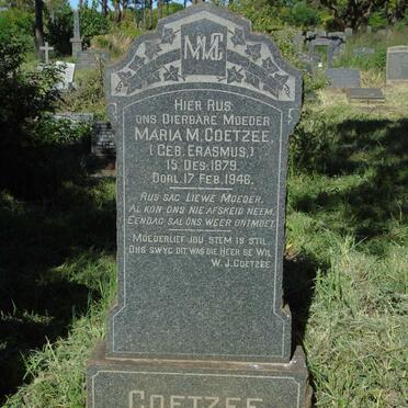 COETZEE Maria M. nee  ERASMUS 1879-1946