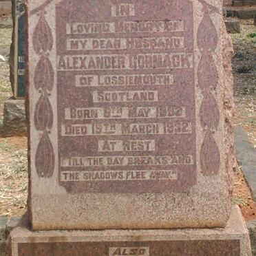 CORMACK Margaret -1940 :: CORMACK Alexander 18?2-1932