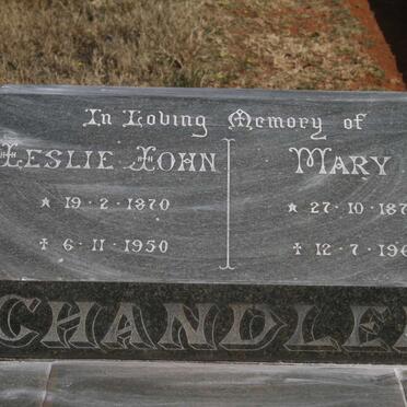 CHANDLER Leslie John 1870-1950 &amp; Mary 1873-1965