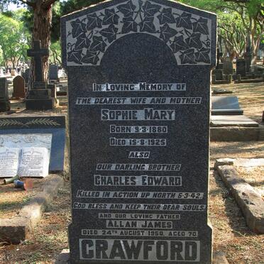 CRAWFORD Allan James -1950 &amp; Sophie Mary 1880-1925 :: CRAWFORD Charles Edward -1942