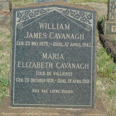 CAVANAGH William James 1875-1942 &amp; Maria Elizabeth DE VILLIERS 1891-1951