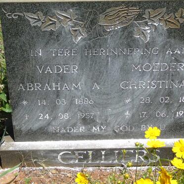 CELLIERS Abraham A. 1886-1957 & Christina J. 1879-1949