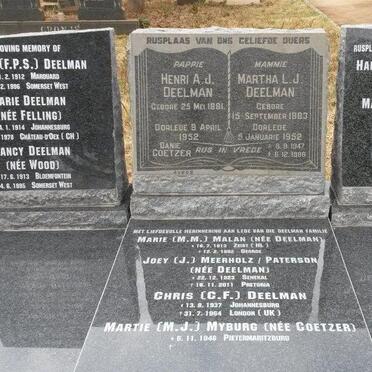 COETZER :: DEELMAN :: FELLING :: WOOD :: MALAN :: MYBURG :: MEERHOLZ :: PATERSON