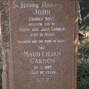 CARNON Maud Lilian -1965 :: CARNON John