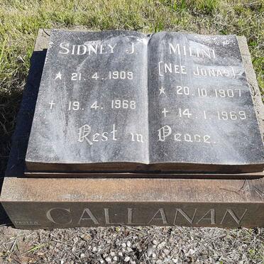CALLANAN Sidney J. 1909-1968 &amp; Milini JONAS 1907-1969