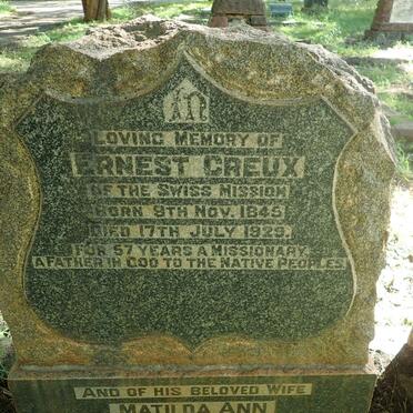 CREUX Ernest 1845-1929 &amp; Matilda Ann 1849-1932