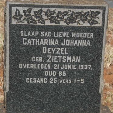 DEYZEL Catharina Johanna nee ZIETSMAN -1937