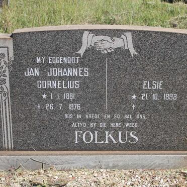 FOLKUS Jan Johannes Cornelius 1881-1976 & Elsie 1893-