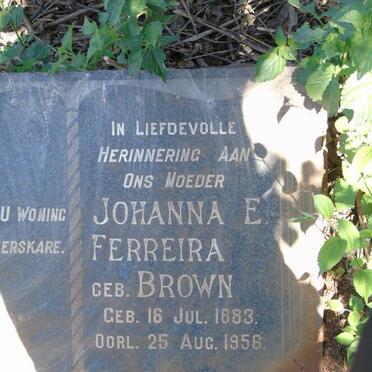 FERREIRA Johanna E. nee BROWN 1883-1956