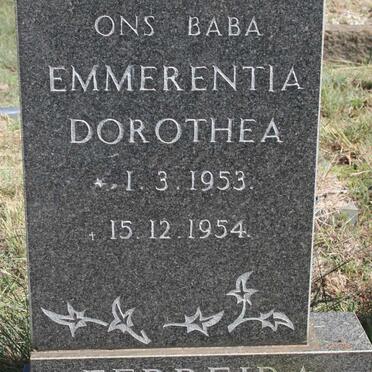 FERREIRA  Emmerentia Dorothea 1953-1954