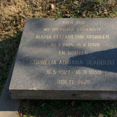 GROBLER Maria Elizabetha 1904-1969 :: SLABBERT Cornelia Adriana 1927-1959