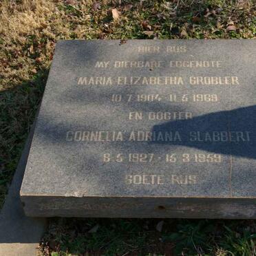 GROBLER Maria Elizabetha 1904-1969 :: SLABBERT Cornelia Adriana 1927-1959