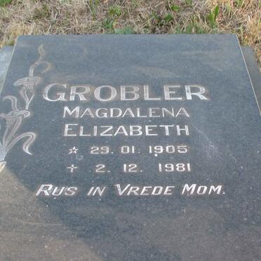 GROBLER Magdalena Elizabeth 1905-1981