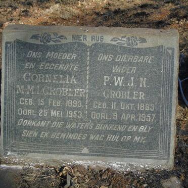 GROBLER P.W.J.N. 1883-1957 & Cornelia M.M.L 1893-1953
