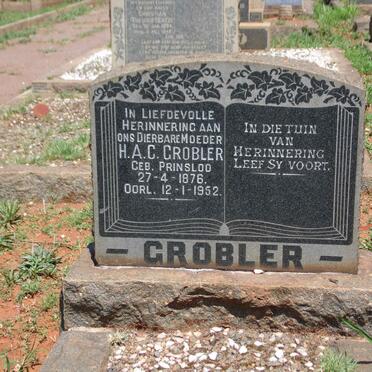 GROBLER H.A.C. nee PRINSLOO 1876-1952