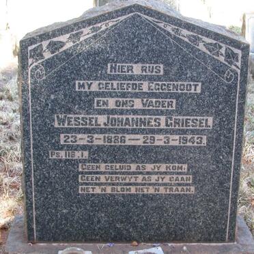 GRIESEL Wessel Johannes 1886-1943