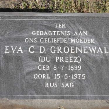 GROENEWALD Eva C.D. nee DU PREEZ 1899-1975